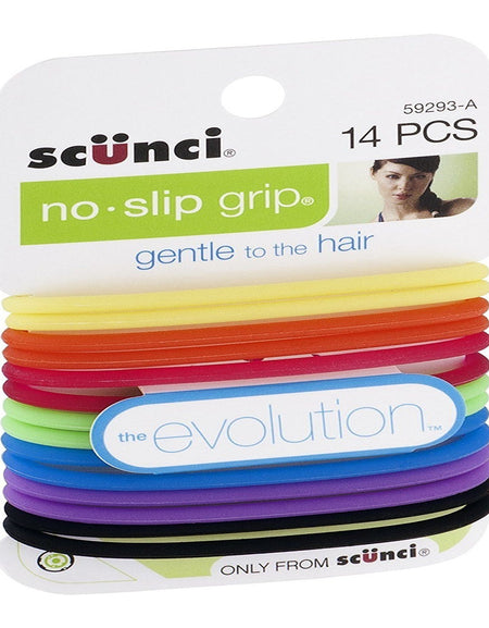 Scunci No-Slip Grip Hair Ties, Assorted Colors (14 Count, 6 Pack)