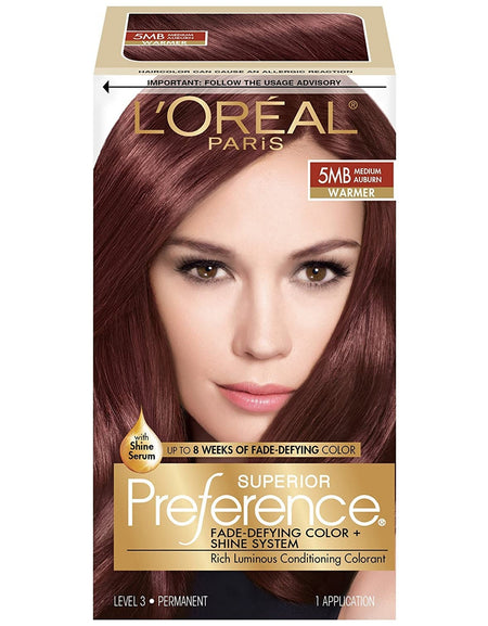 L'Oreal Superior Preference, 5MB Medium Auburn (9 Pack)