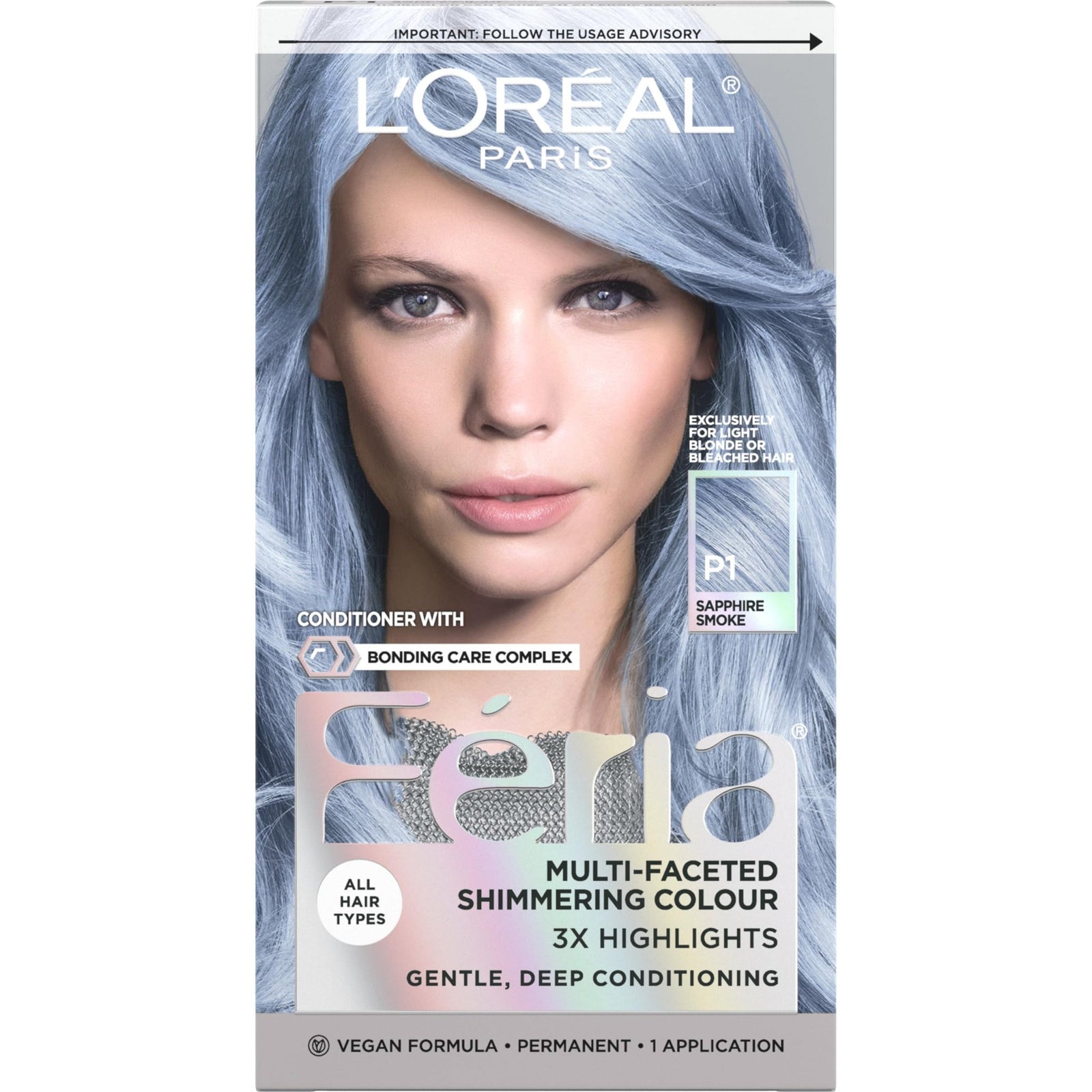 L'Oreal Feria Hair Color, 411 Sapphire Smoke
