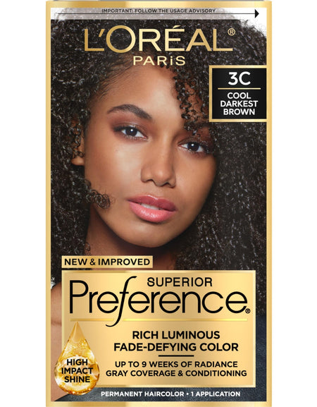 L'Oreal Superior Preference Hair Color, 3C Cool Darkest Brown