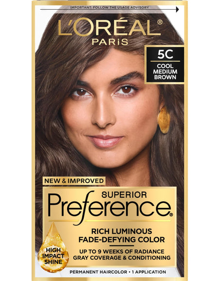 L'Oreal Superior Preference Hair Color, 5C Cool Medium Brown