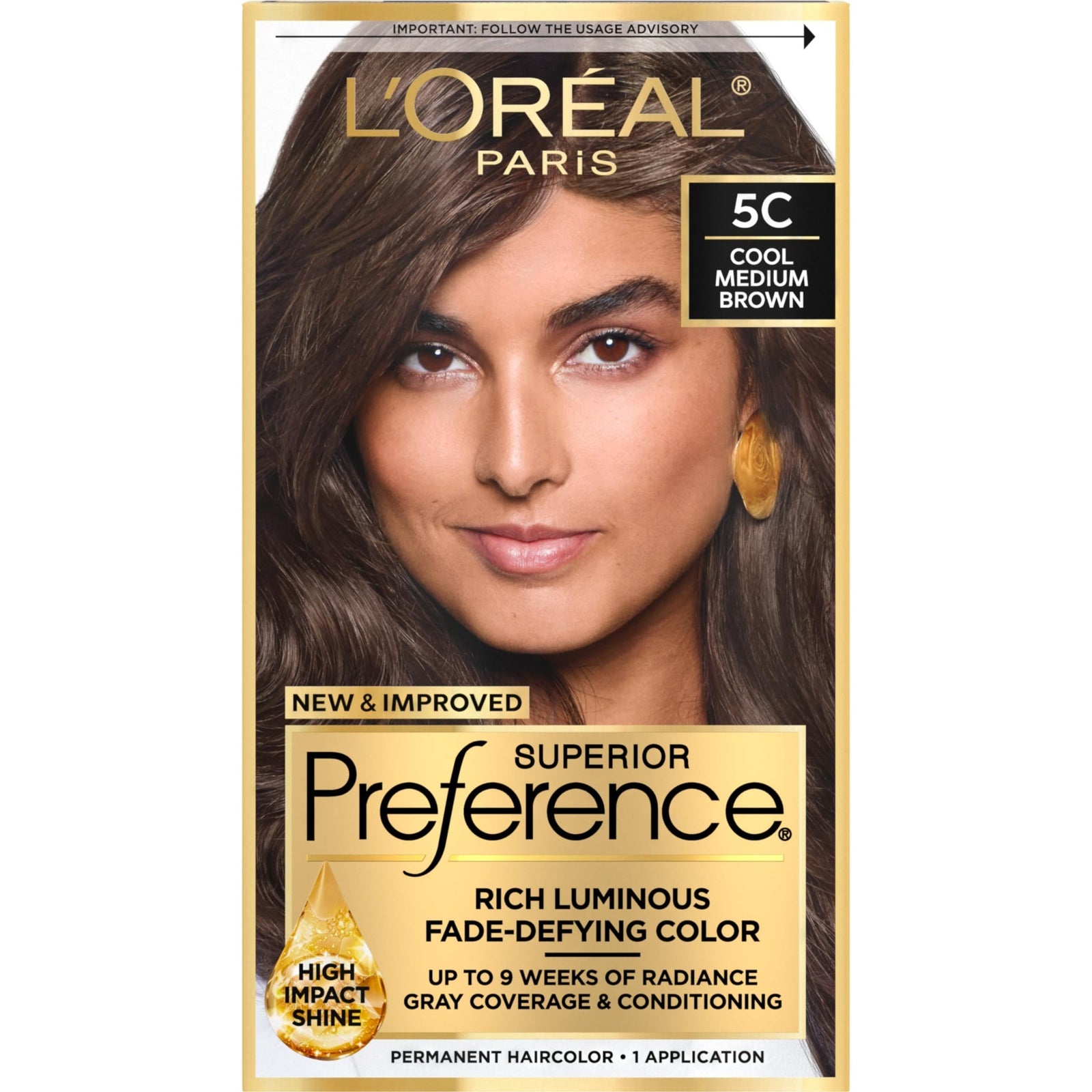 L'Oreal Superior Preference Hair Color, 5C Cool Medium Brown