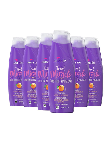 Aussie Total Miracle Conditioner with Apricot (12.1 oz, 6 Pack)