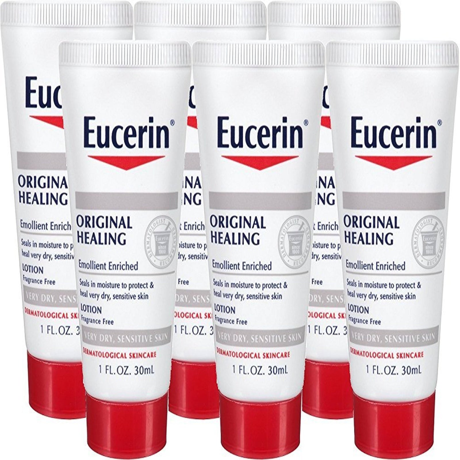 Eucerin Original Healing Lotion, Travel Size (1 oz, 6 Pack)