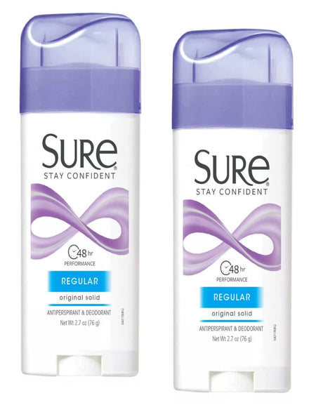 Sure Deodorant Solid, Regular (1.7 oz, 2 Pack)