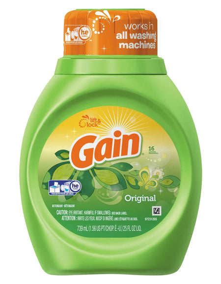 Gain Liquid Laundry Detergent, Original Fresh (25 oz, 6 Pack)