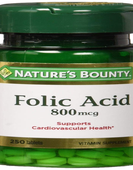 Nature's Bounty Folic Acid, 800 mcg (250 Count, 2 Pack)