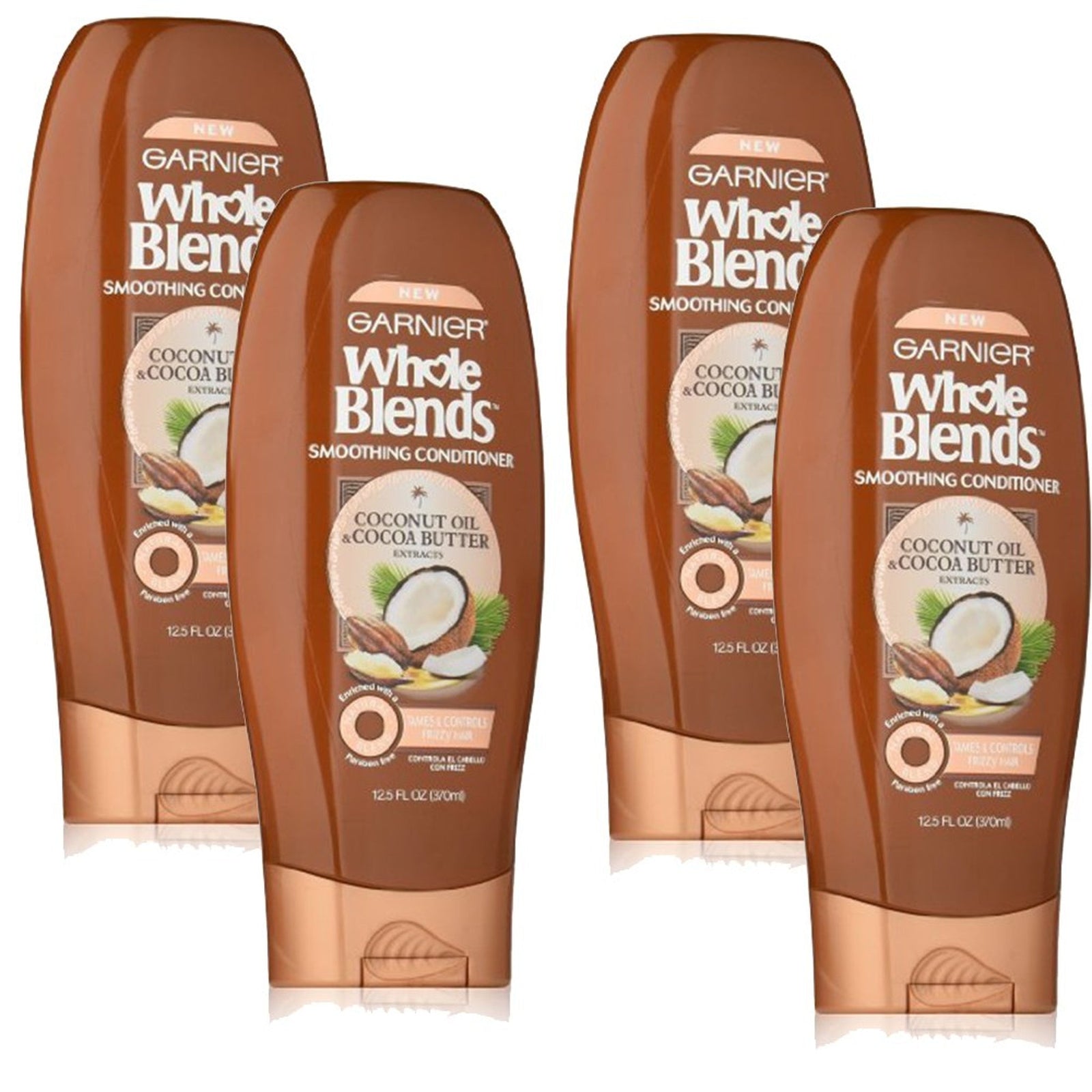 Garnier Whole Blends Conditioner, Coconut Oil & Cocoa Butter (4 Count)
