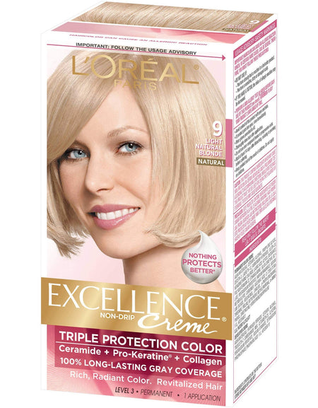 L'Oreal Excellence Creme Hair Color, Light Natural Blonde (1 ea, 2 Pack)