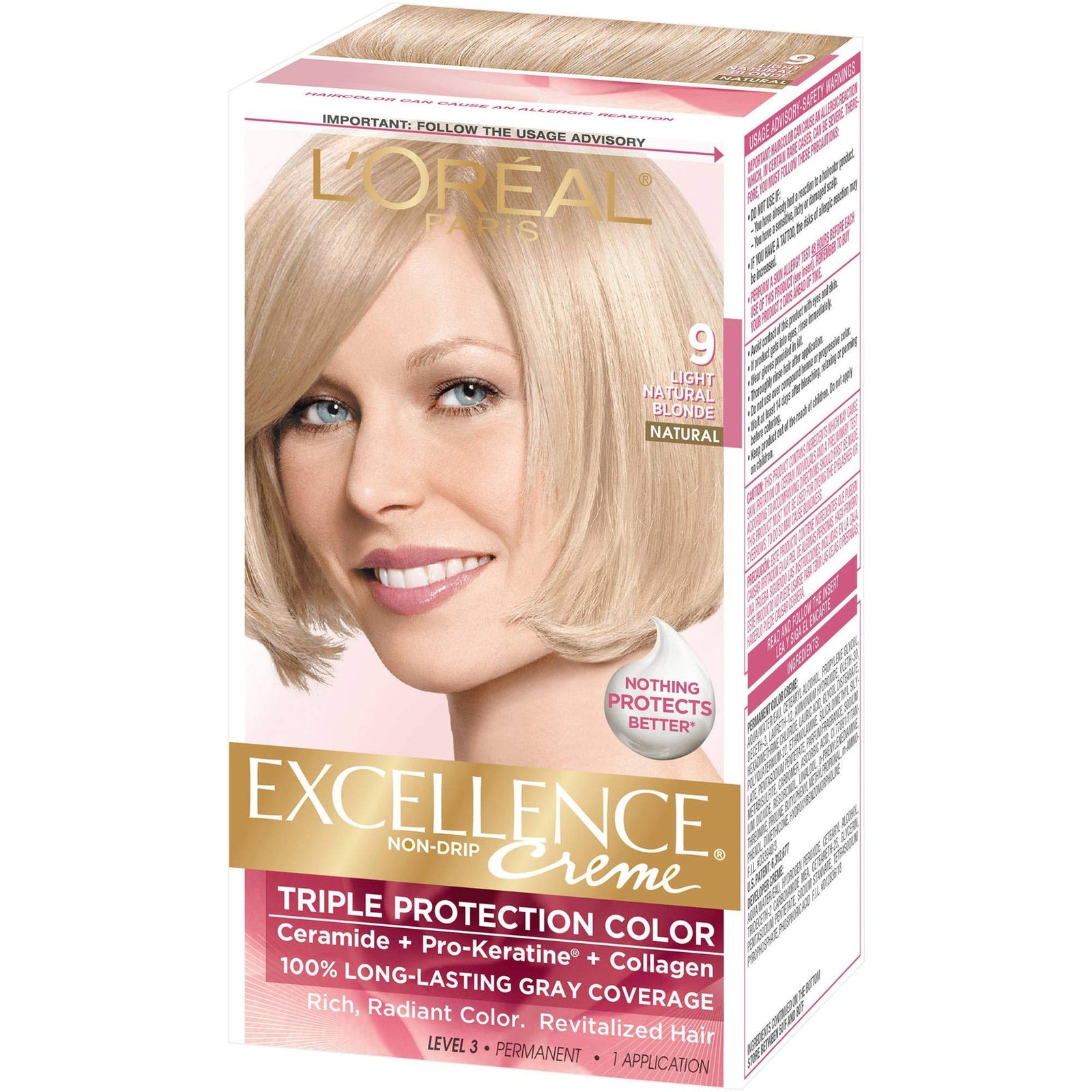 L'Oreal Excellence Creme Hair Color, Light Natural Blonde (1 ea, 2 Pack)