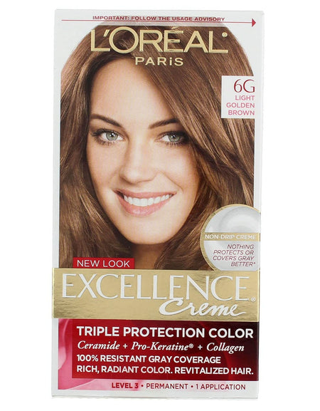 L'Oreal Excellence Creme Hair Color, Light Golden Brown (1 ea, 3 Pack)