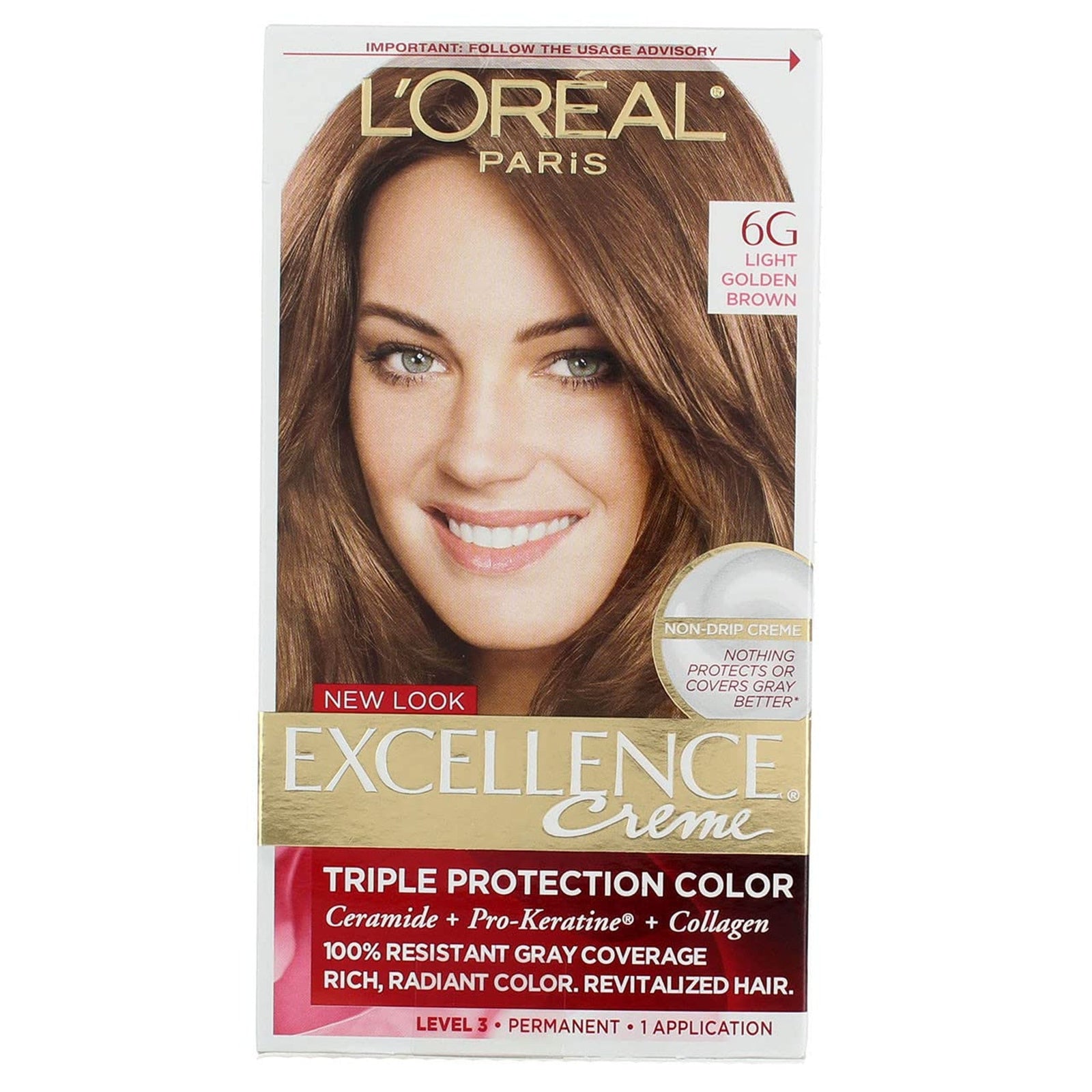 L'Oreal Excellence Creme Hair Color, Light Golden Brown (1 ea, 3 Pack)