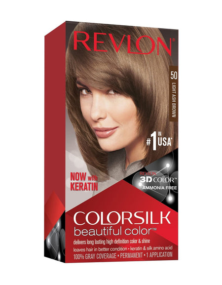 Revlon ColorSilk Hair Color, Light Ash Brown (1 ea, 12 Pack)