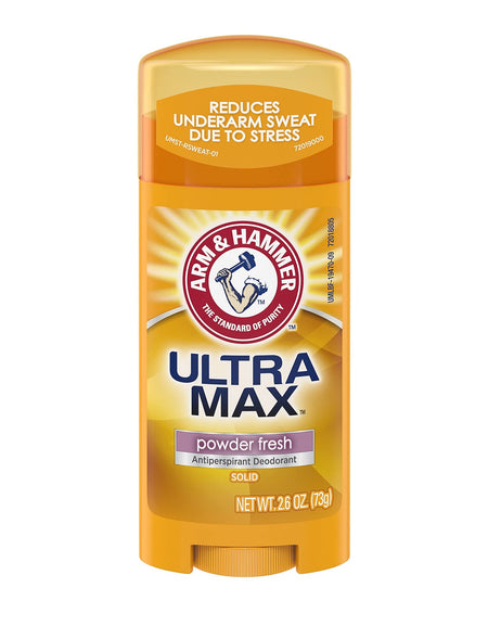 Arm & Hammer Ultramax Solid Antiperspirant, Powder Fresh (2.6 oz, 12 Pack)