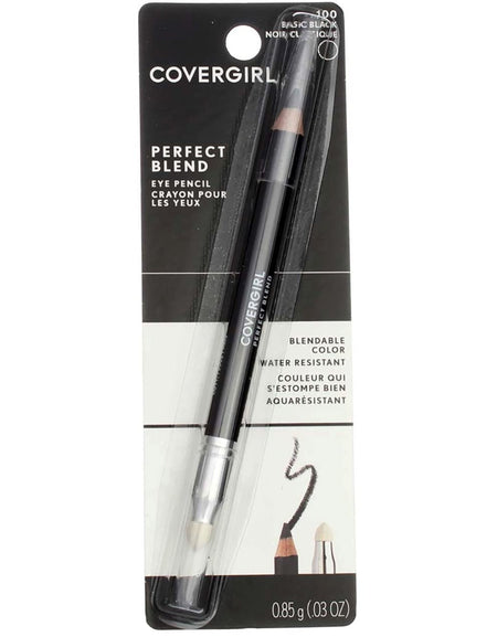 CoverGirl Perfect Blend Eye Pencil Basic Black (0.03 oz, 4 Pack)