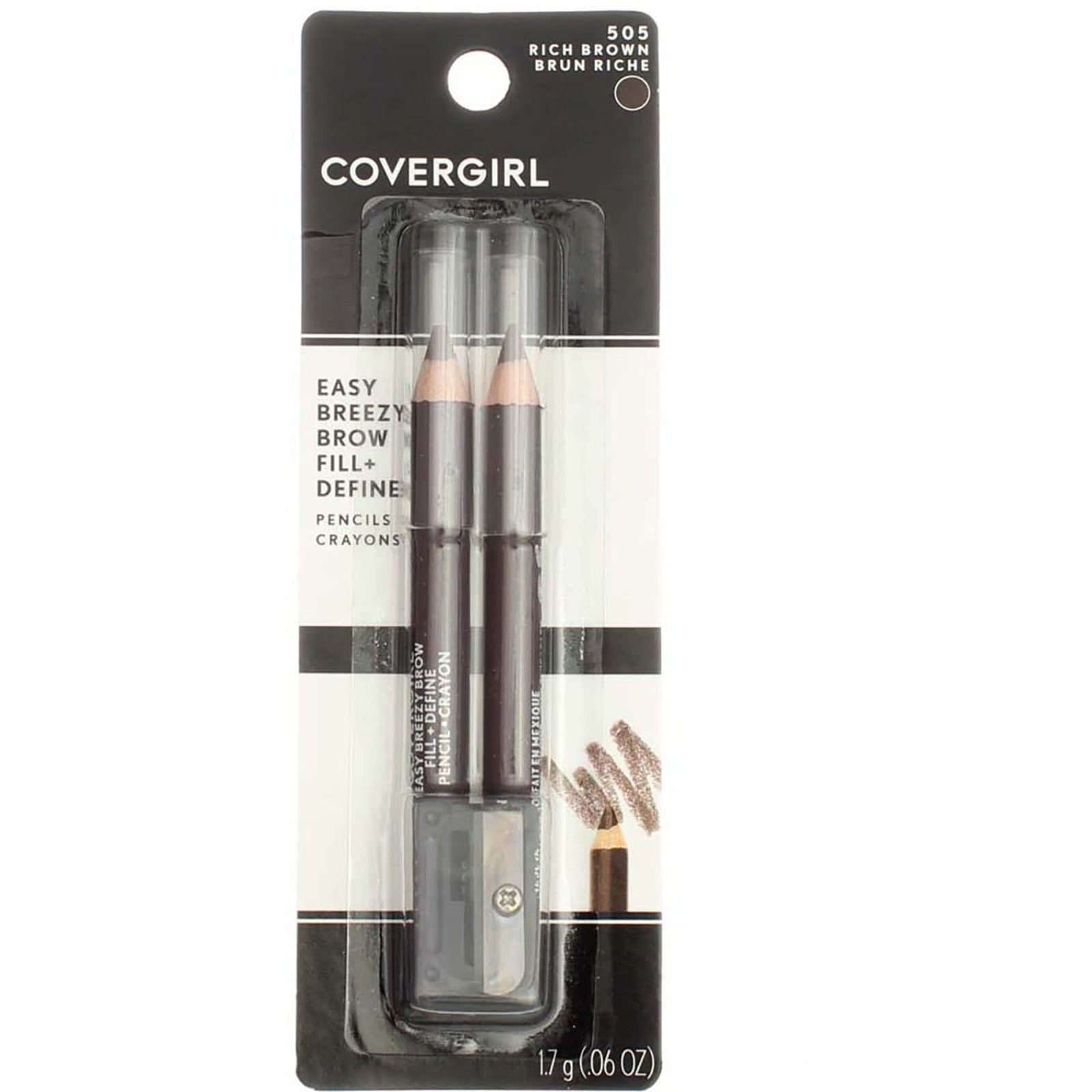CoverGirl Easy Breezy Brow Pencil Rich Brown (2 Count, 5 Pack)