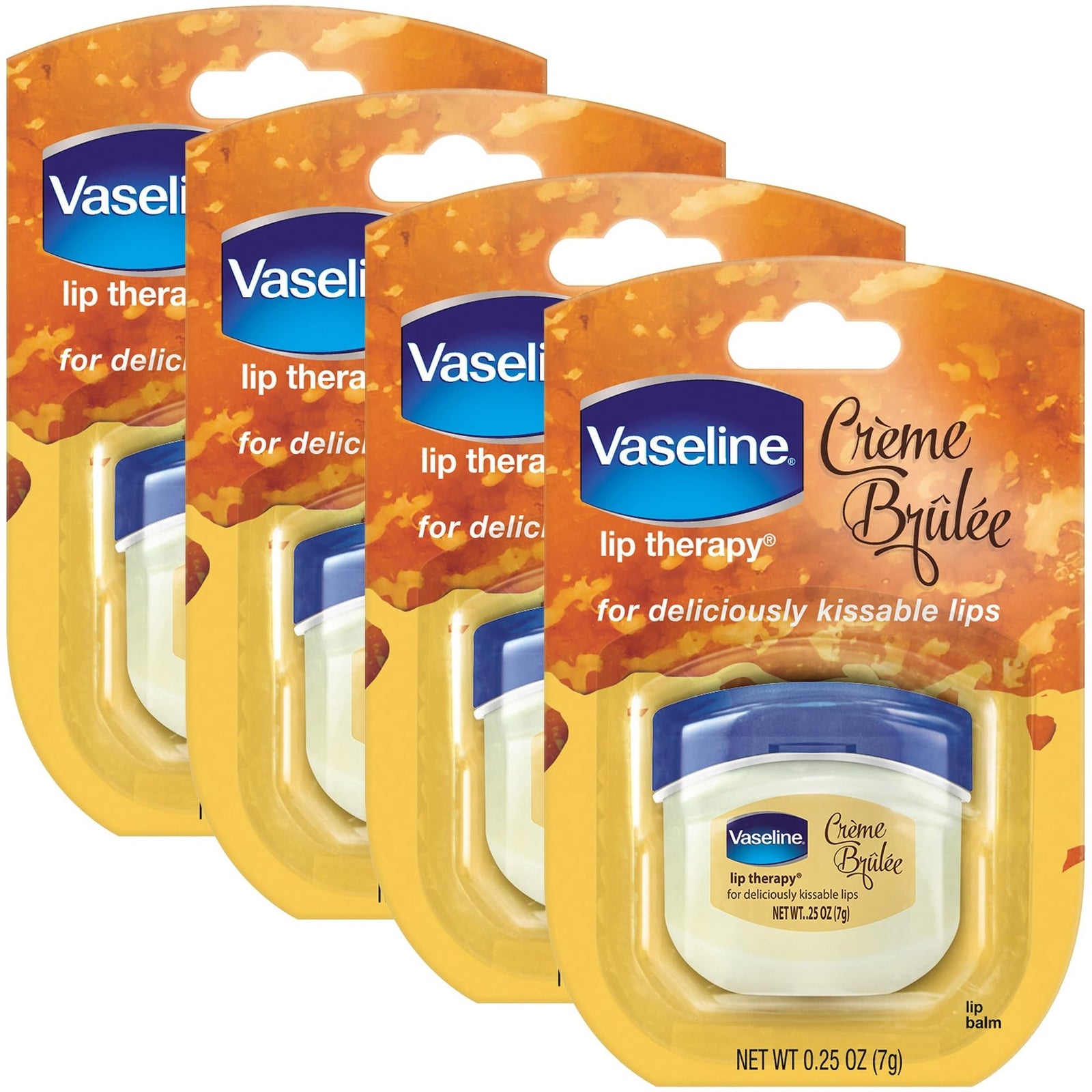 Vaseline Lip Therapy Creme Brulee (0.25 oz, 4 Pack)
