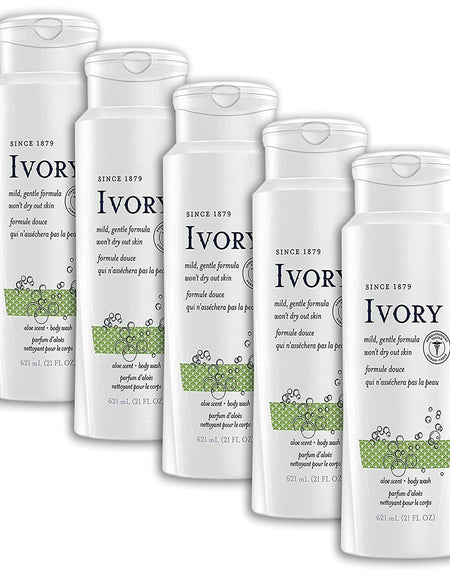 Ivory Body Wash Aloe (21 oz, 5 Pack)