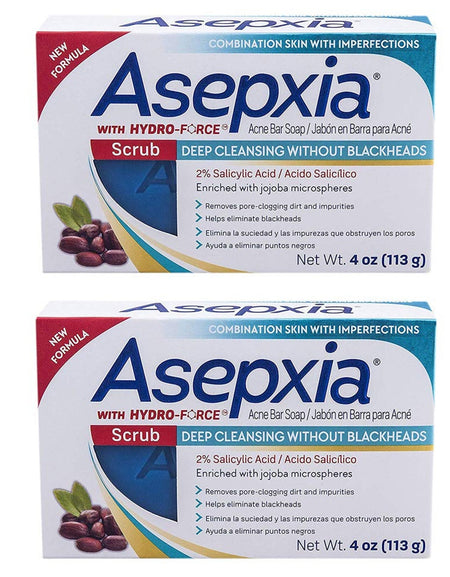 Asepxia Exfoliating Cleansing Bar Soap (4 oz, 2 Pack)