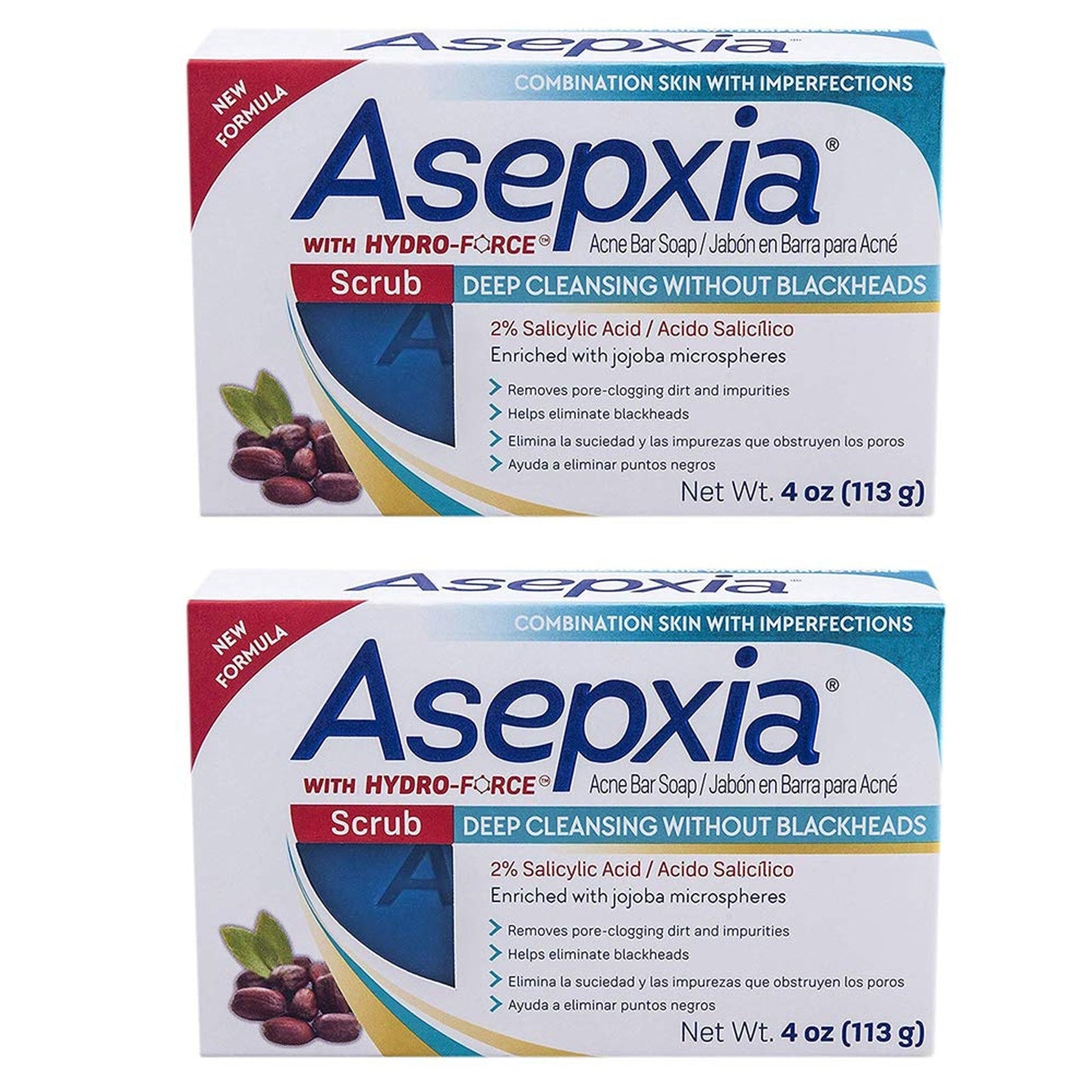 Asepxia Exfoliating Cleansing Bar Soap (4 oz, 2 Pack)