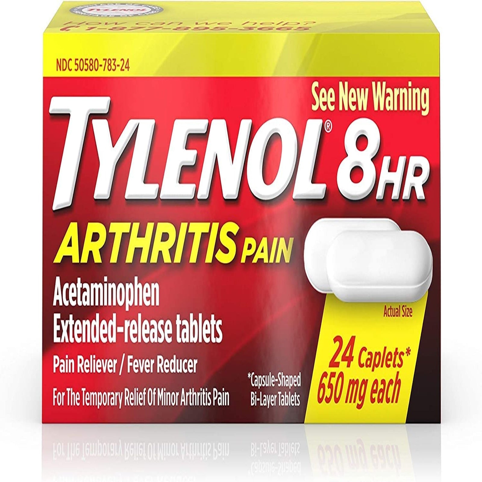 Tylenol 8 Hour Arthritis Caplets (650 mg, 24 Count, 2 Pack)