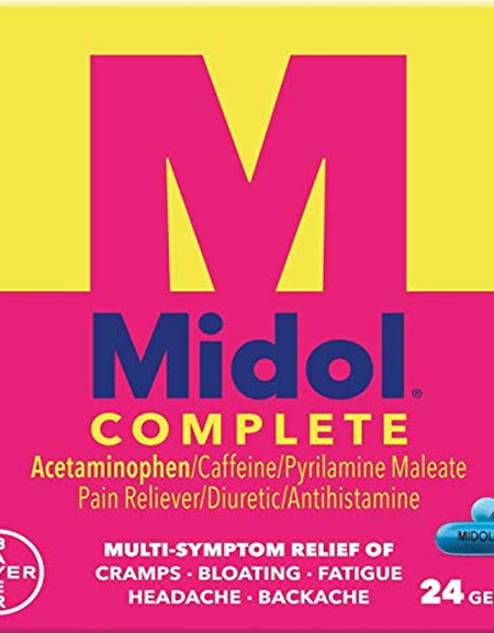 Midol Complete Menstrual Pain Relief Gelcaps (24 Count, 10 Pack)