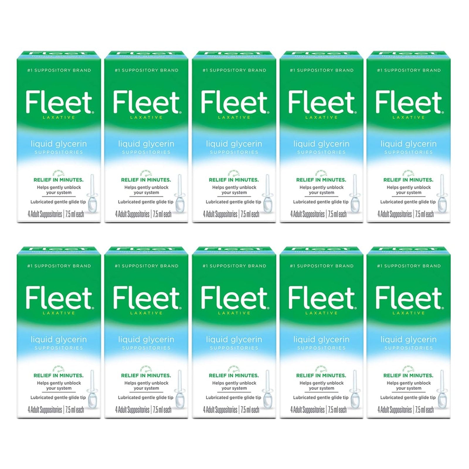 Fleet Liquid Glycerin Suppositories (4 Count, 10 Pack)