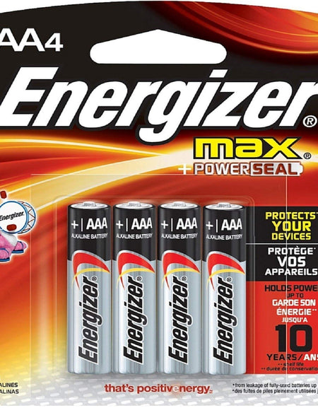 Energizer Max AAA Alkaline Batteries (4 Count, 2 Pack)