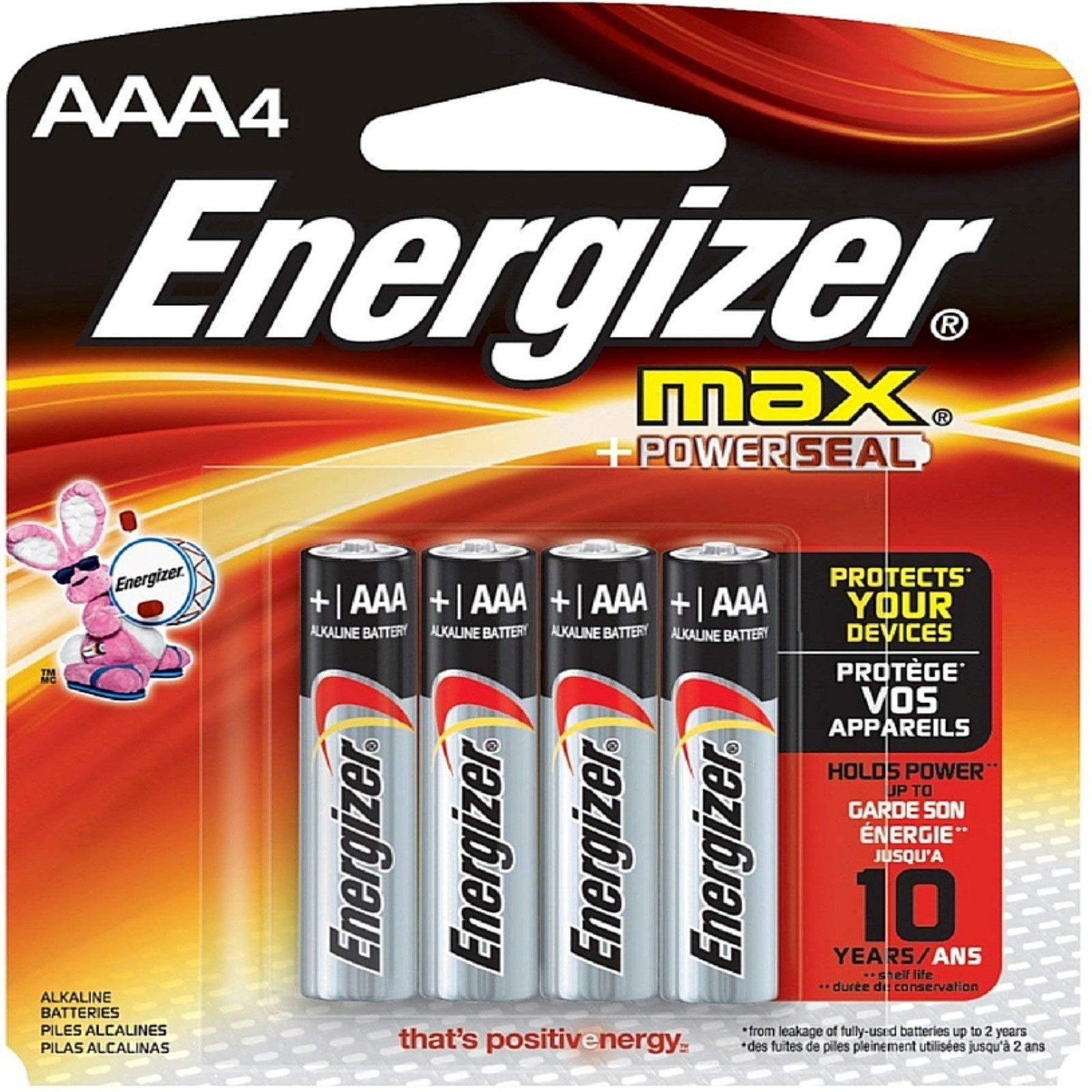 Energizer Max AAA Alkaline Batteries (4 Count, 2 Pack)