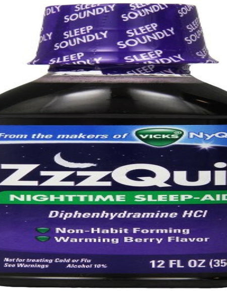 ZzzQuil Nighttime Sleep-Aid Liquid Warming Berry (12 oz, 9 Pack)