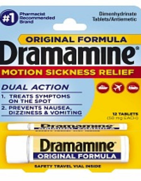 Dramamine Motion Sickness Relief Tablets (12 Count, 10 Pack)