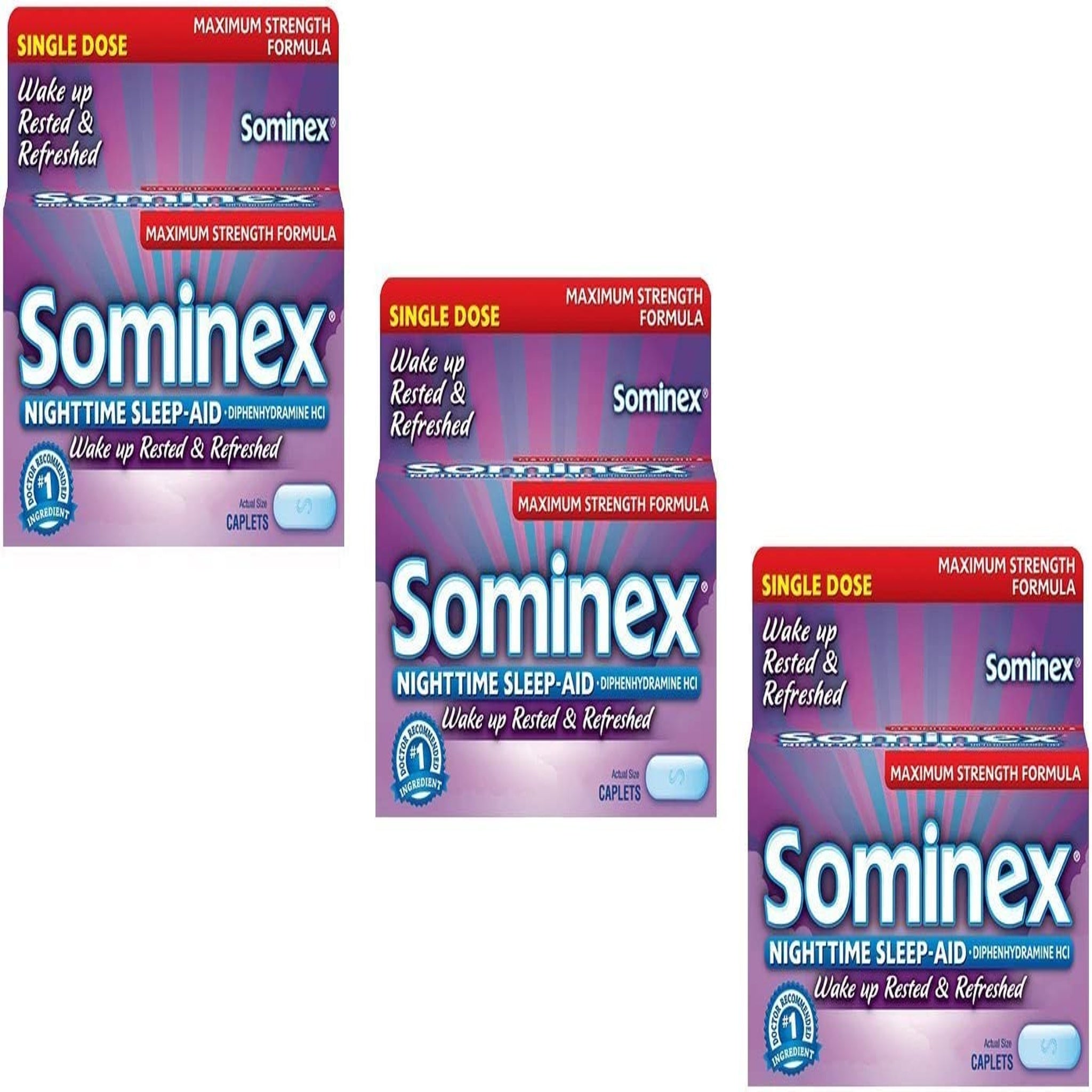 Sominex Nighttime Sleep-Aid Caplets (16 Count, 3 Pack)