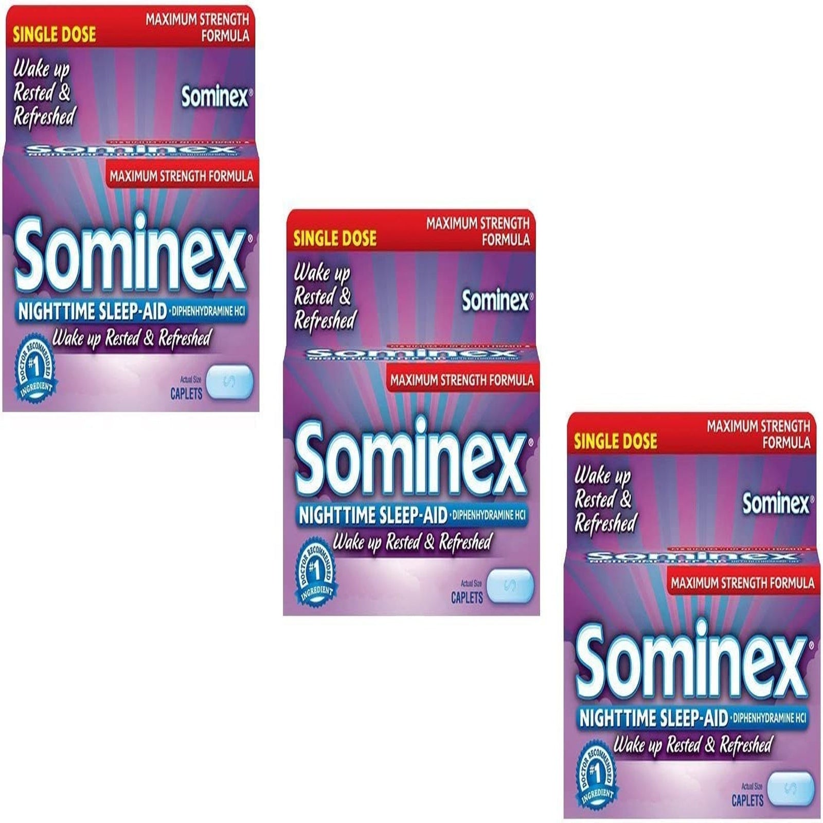 Sominex Nighttime Sleep-Aid Caplets (16 Count, 3 Pack)