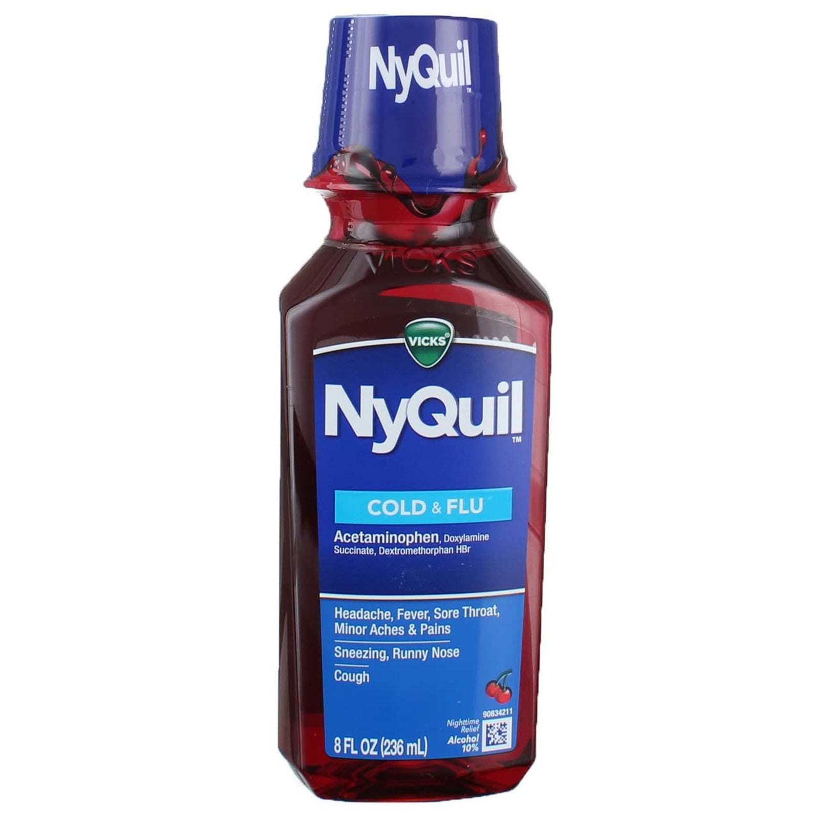 Vicks Nyquil Cold & Flu Liquid Cherry (8 oz, 3 Pack)