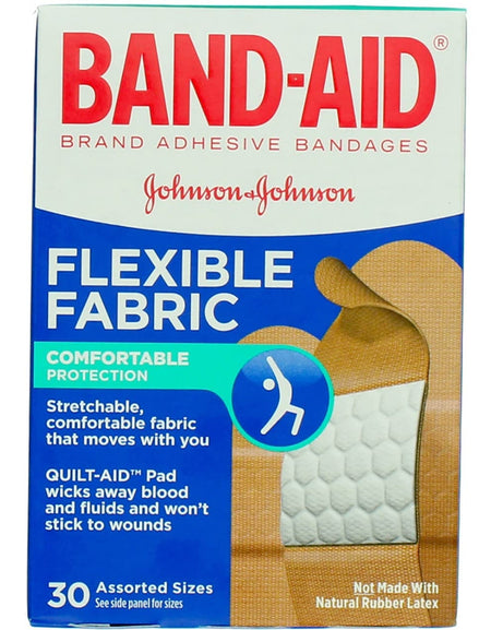 Band-Aid Flexible Fabric Assorted Bandages (30 Count, 24 Pack)
