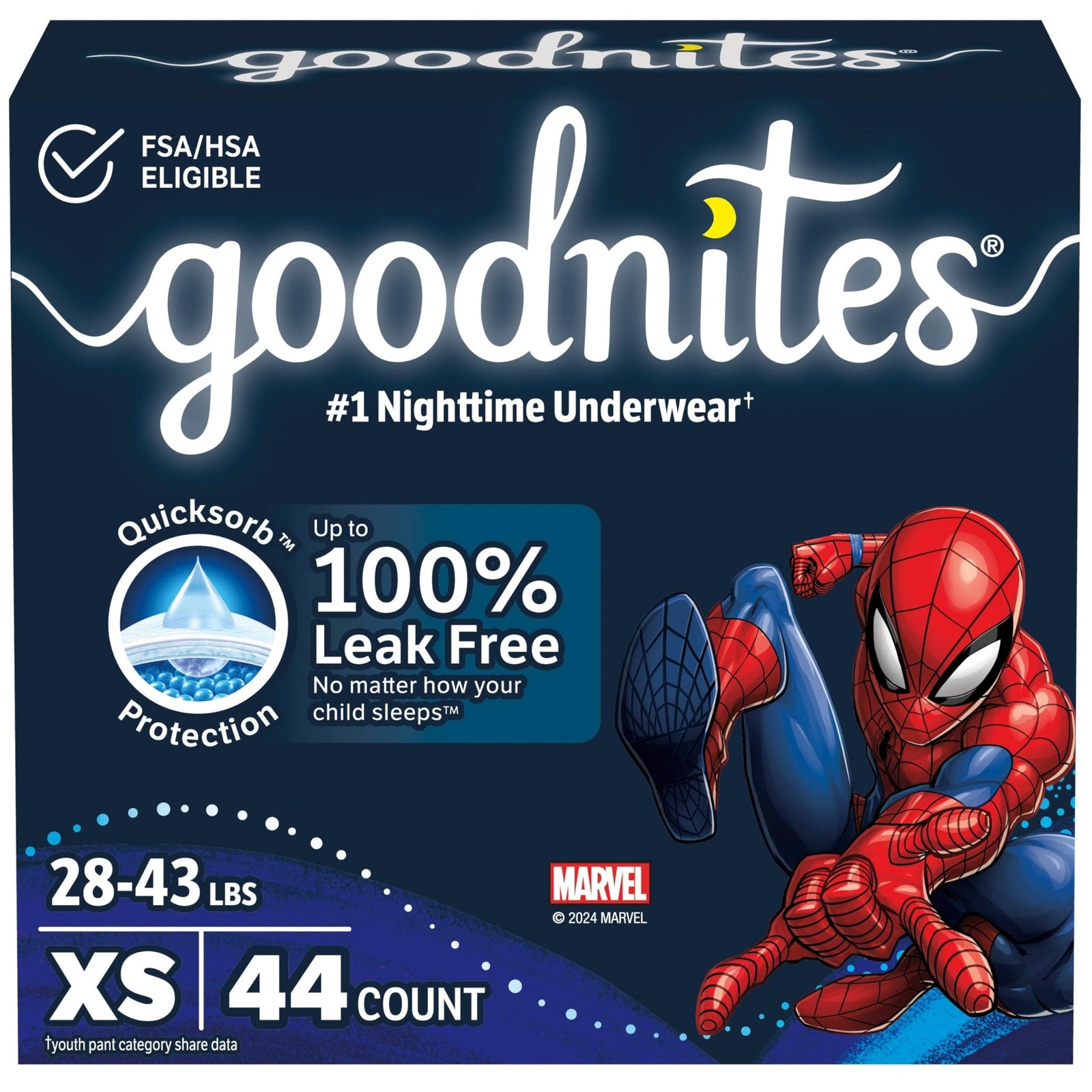 Goodnites Boys’ Bedwetting Underwear XS (44 Count, 2 Pack)