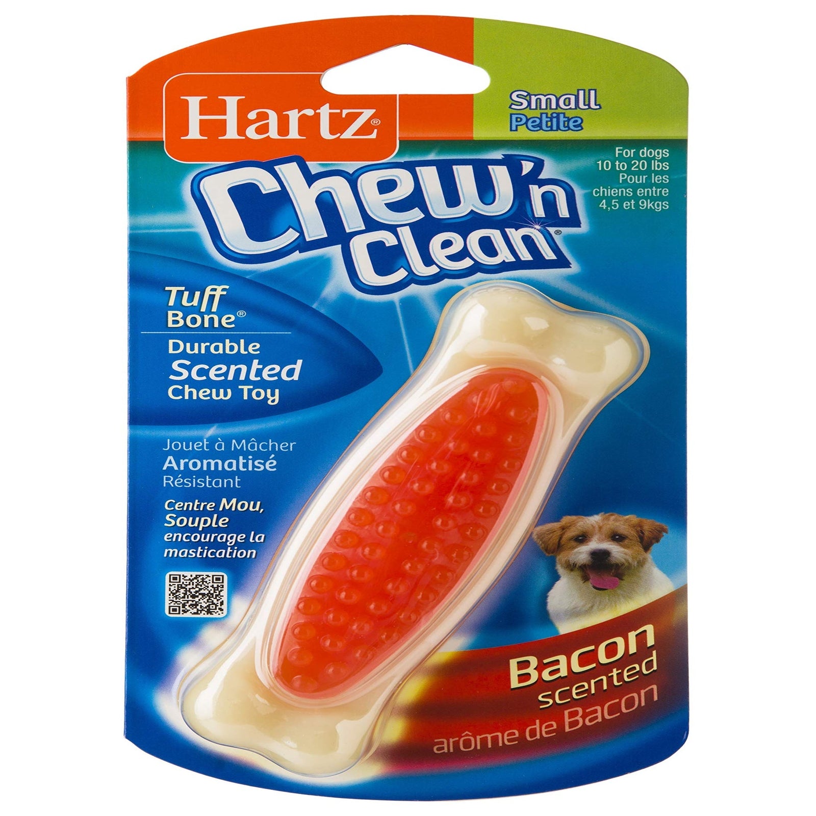 Hartz Tuff Bone Dental Dog Toy Bacon Scented Small