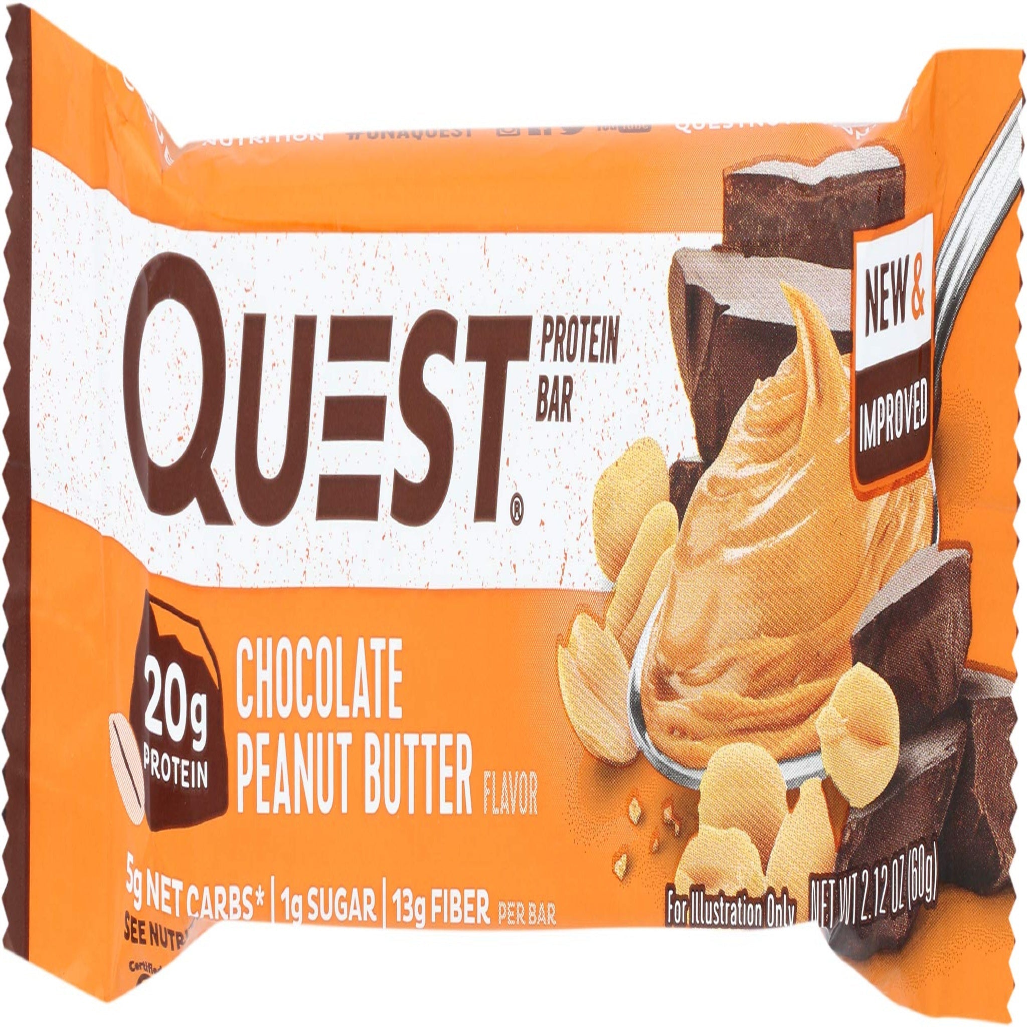 Quest Bar Chocolate Peanut Butter (2.12 oz, 12 Pack)