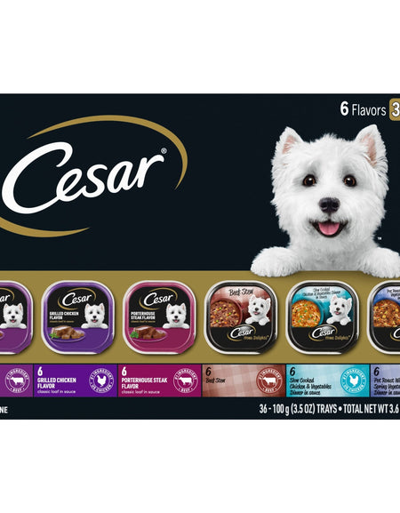 Cesar Wet Dog Food Variety Pack (3.5 oz, 36 Count)