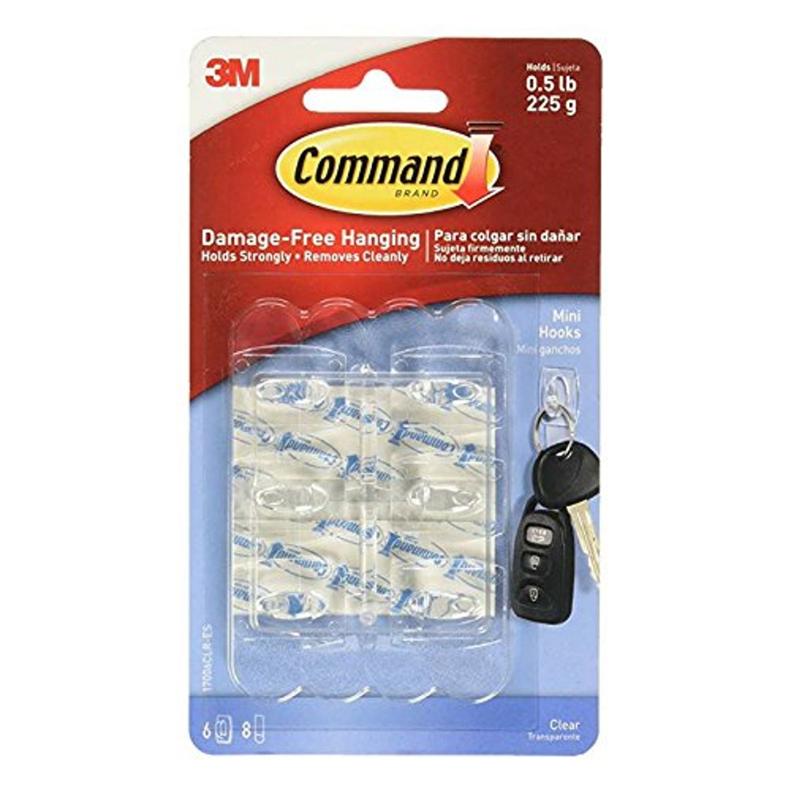 Command Mini Clear Hooks (Pack of 4)
