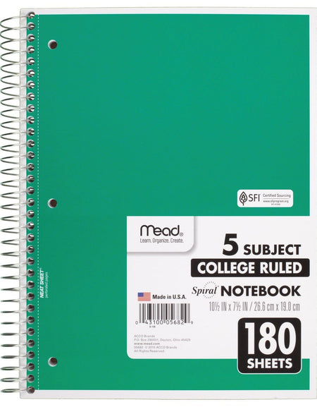 Mead Notebook (180 Sheets)