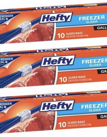 Hefty Slider Gallon Freezer Bags (10 Count, 3 Pack)