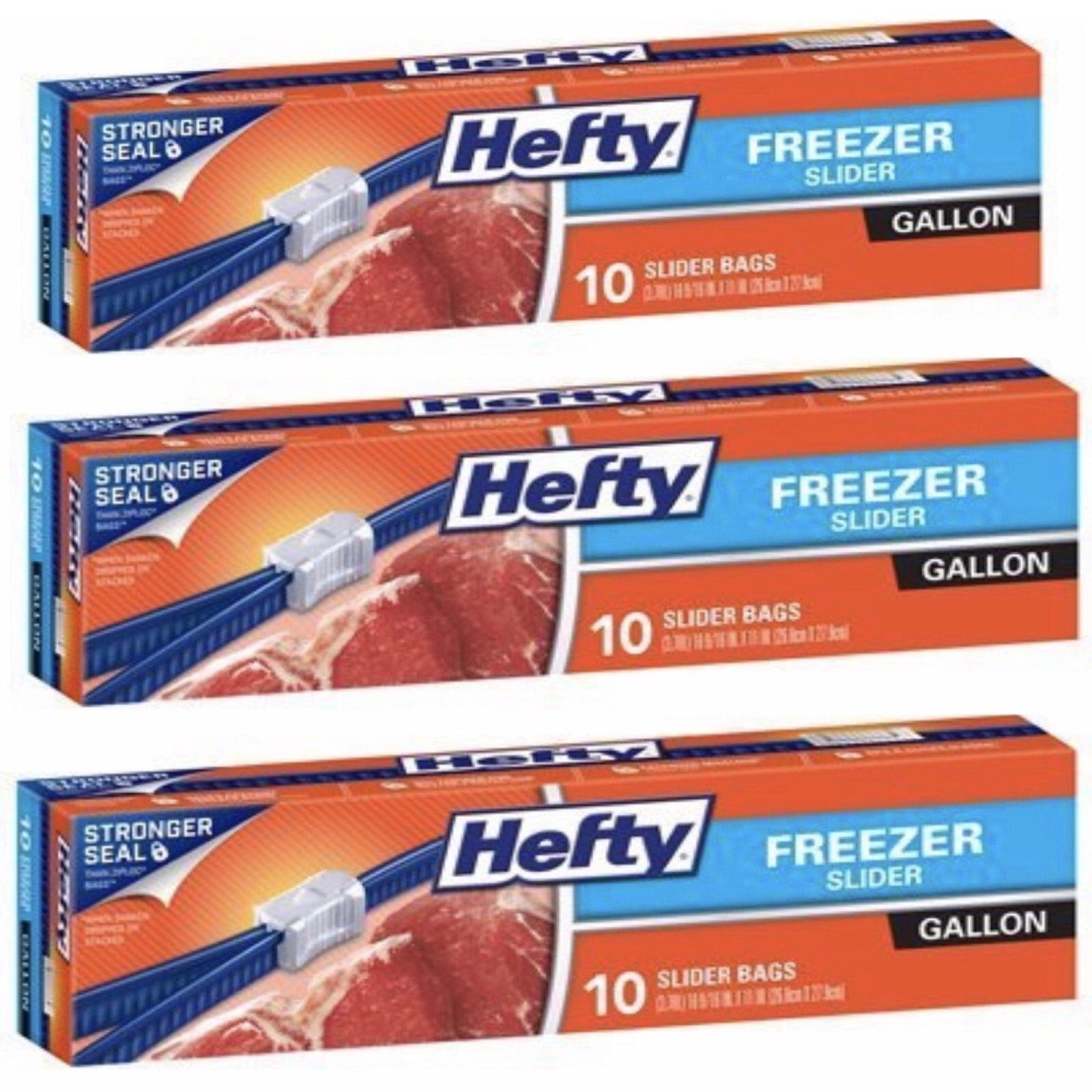 Hefty Slider Gallon Freezer Bags (10 Count, 3 Pack)
