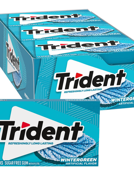 Trident Wintergreen Sugar-Free Gum (12 packs, 168 pieces)