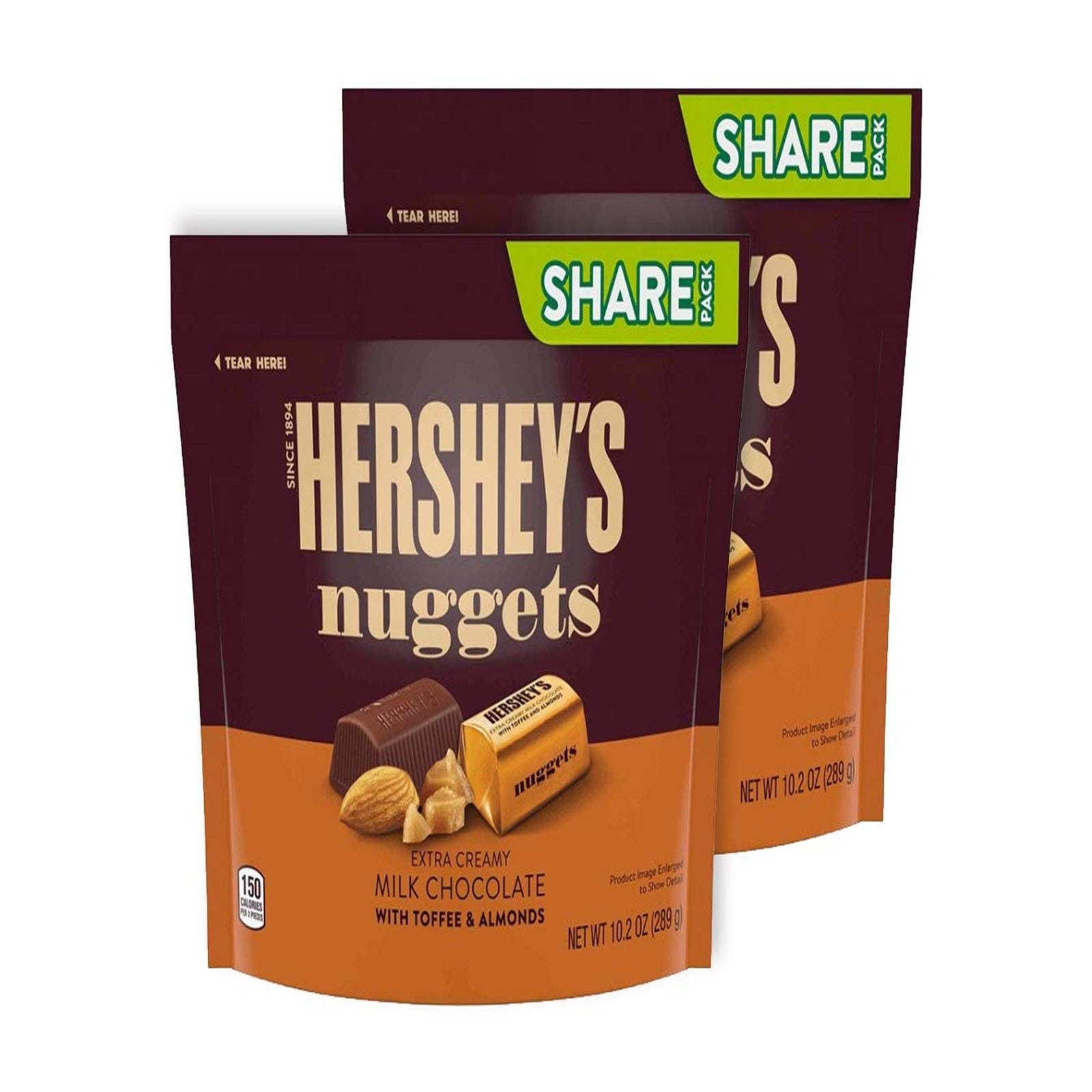 Hershey's Nuggets Milk Chocolate Toffee Almonds (2 Pack)