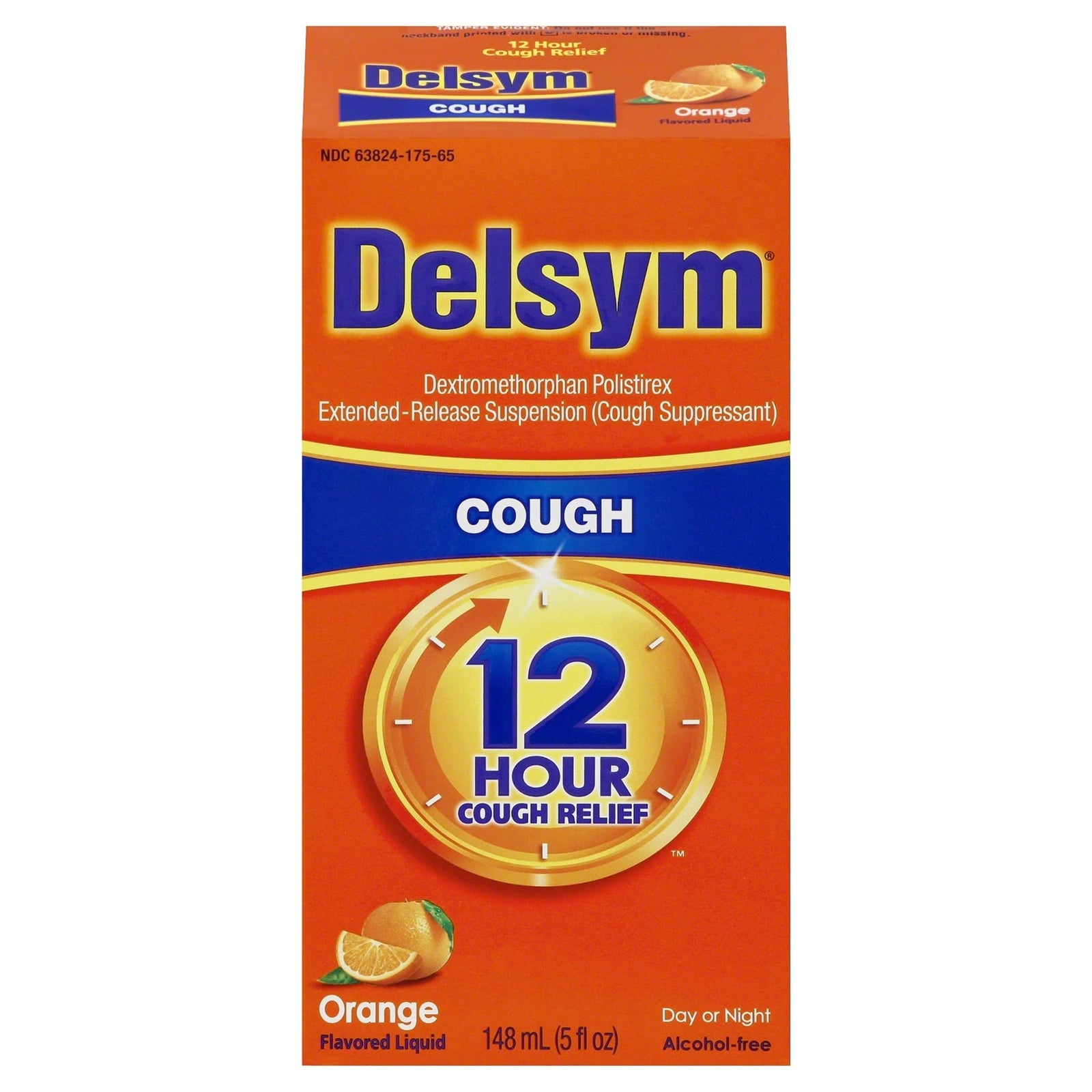 Delsym Cough Suppressant Liquid Orange (5 oz, 4 Pack)