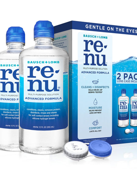 Renu Contact Lens Solution with Case (12 oz, 2 Pack)