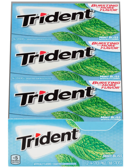 Trident Mint Bliss Sugar-Free Gum (14 Pieces, 144 Pack)