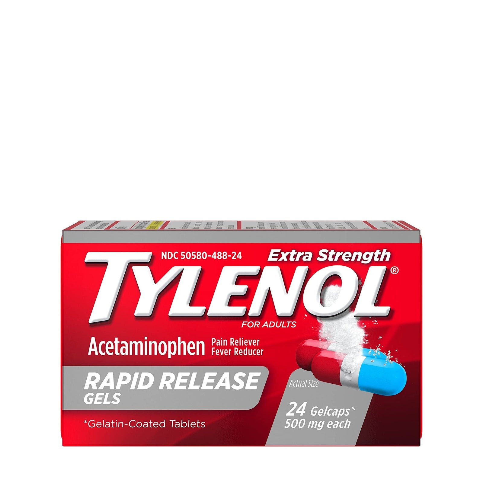 Tylenol Extra Strength Rapid Release Gelcaps (24 ct, 2-pack)