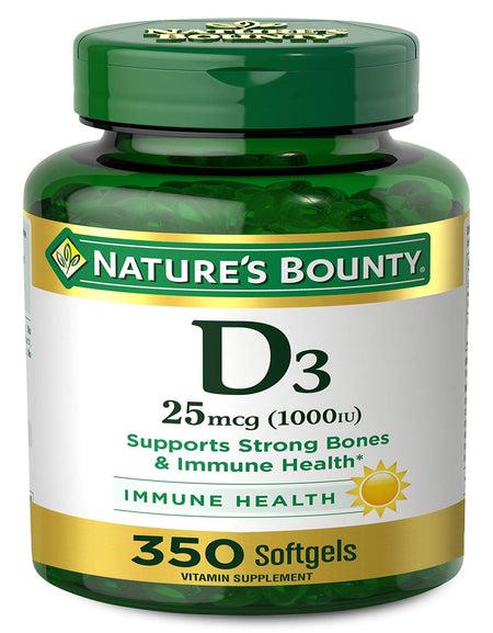 Nature's Bounty Vitamin D3 1000 IU Softgels (350 ct)